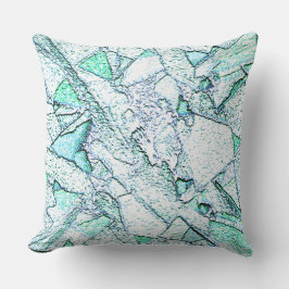 Áspero como rocha, num misto de ciano e menta kussen