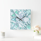 Áspero como rocha, num misto de ciano e menta vierkante klok (Huis)