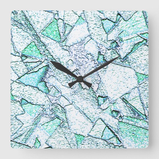 Áspero como rocha, num misto de ciano e menta vierkante klok (Voorkant)