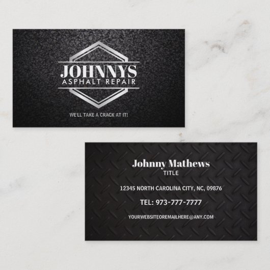 Aspfaltreparatie-Visitekaartjes Visitekaartje (Voorkant / Achterkant)