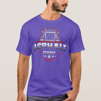 Asphalt Cowboy Trucker Truck Highway 18 Whe T-shirt
