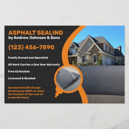 Asphalt Driveway Sealing Company Flyer (Voorkant)