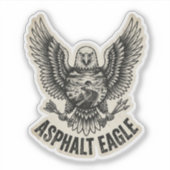 Asphalt Eagle Woestijn Weg Wielrenner Sticker (Voorkant)