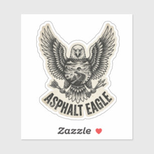 Asphalt Eagle Woestijn Weg Wielrenner Sticker