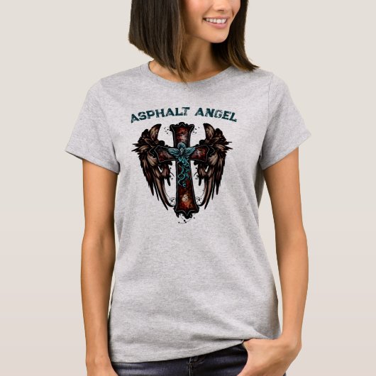 Asphalt Engel, Motorfiets T-shirt (Voorkant)