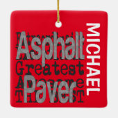 Asphalt Paver Extraordinaire CUSTOM Keramisch Ornament (Achterkant)