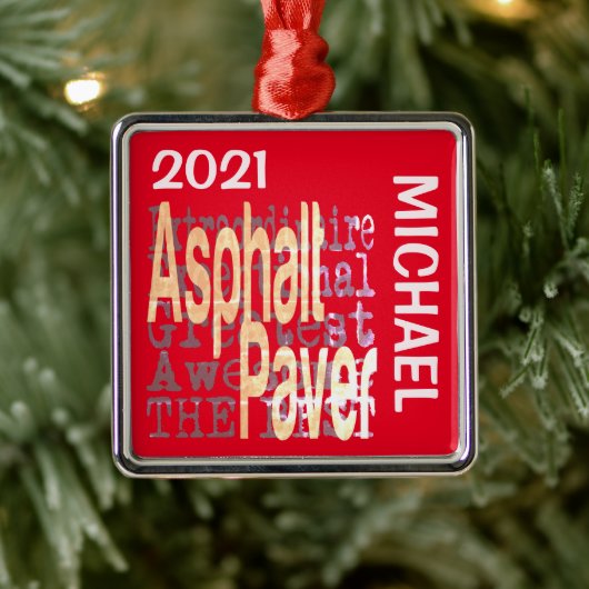 Asphalt Paver Extraordinaire CUSTOM Metalen Ornament (Boom)
