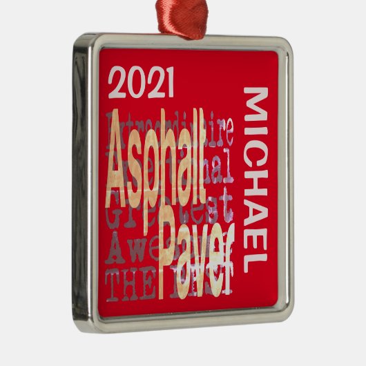 Asphalt Paver Extraordinaire CUSTOM Metalen Ornament (Rechts)