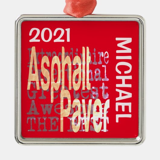 Asphalt Paver Extraordinaire CUSTOM Metalen Ornament (Voorkant)