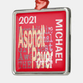 Asphalt Paver Extraordinaire CUSTOM Metalen Ornament (Links)