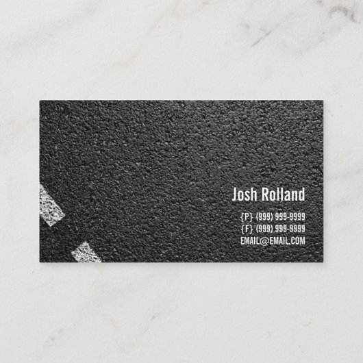 Asphalt, Paving, Constructie, Wegwerkzaamheden Visitekaartje (Achterkant)