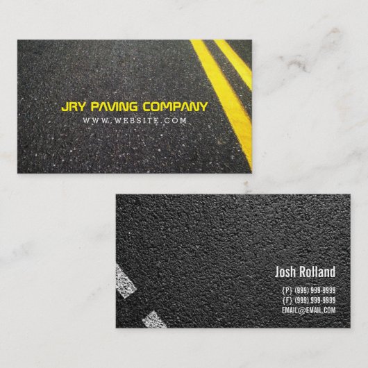Asphalt, Paving, Constructie, Wegwerkzaamheden Visitekaartje (Voorkant / Achterkant)
