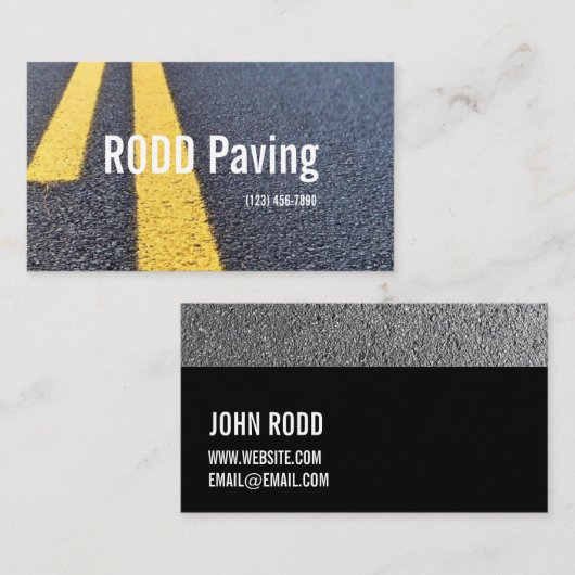 Asphalt, Paving, Construction, Roadwork Business B Visitekaartje (Voorkant / Achterkant)