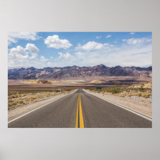 Asphalt Road in Death Valley National Park Poster