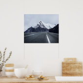 Asphalt Road voor Snow Mountain Poster (Keuken)