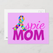 Aspie mama  Roze Ribbon Asperger Moederdag Briefkaart (Voorkant / Achterkant)