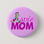 Aspie mama Roze Ribbon Asperger Moederdag Ronde Button 5,7 Cm (Voorkant)