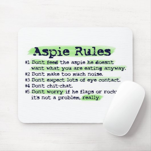 Aspie Rules Muismat (Met muis)