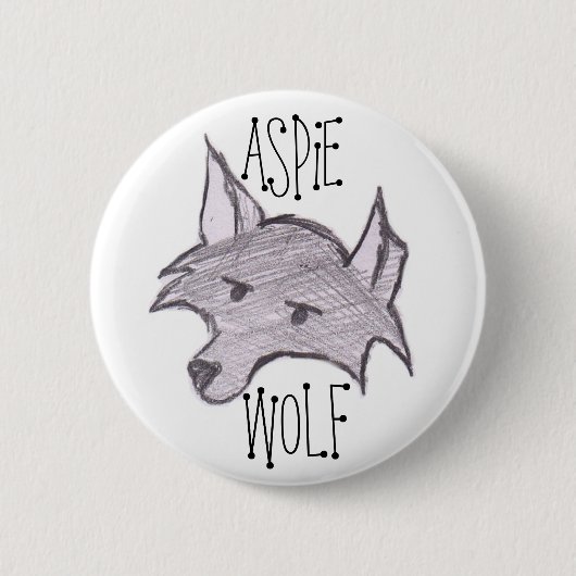 Aspie Wolf Button (Voorkant)
