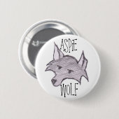 Aspie Wolf Button (Voorkant /achterkant)