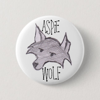 Aspie Wolf Button