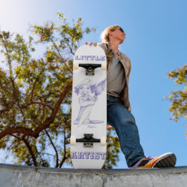 Aspirant jong kunstenaar persoonlijk skateboard