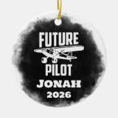Aspirant Piloot Afstuderen Keramisch Ornament (Voorkant)