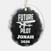 Aspirant Piloot Afstuderen Keramisch Ornament (Links)