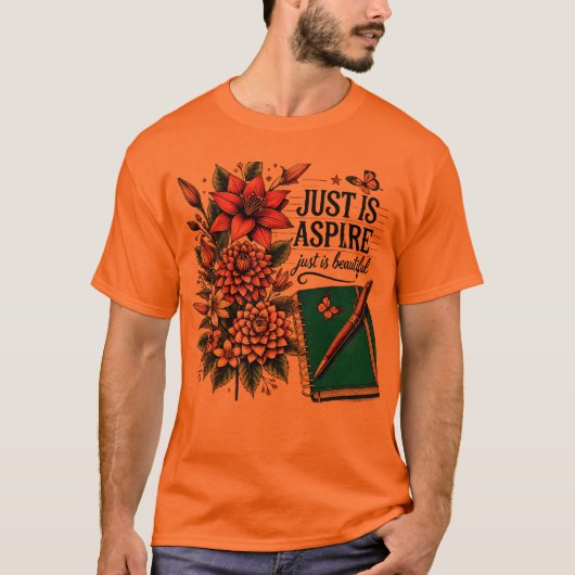 Aspire Design met bloemen T-shirt (Voorkant)