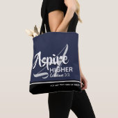 ASPIRE HIGHER Inspirerend christelijk NAVY Tote Bag (Dichtbij)