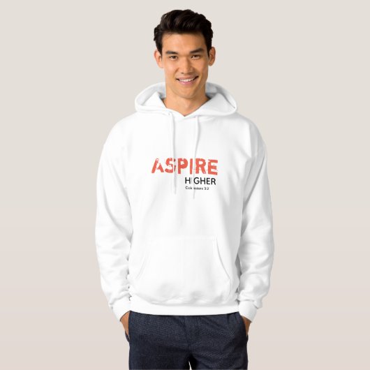 ASPIRE HOGER Inspire Christelijk WIT Hoodie (Voorkant volledig)