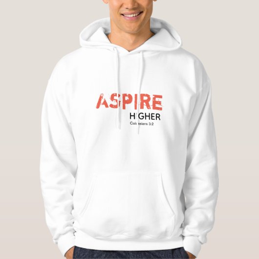 ASPIRE HOGER Inspire Christelijk WIT Hoodie (Voorkant)