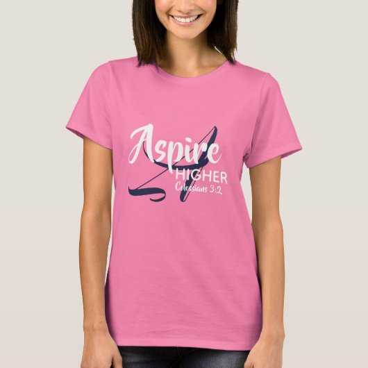 ASPIRE HOGER Inspire Monogram Christelijke PINK T-shirt (Voorkant)