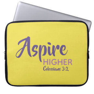 ASPIRE HOGER Inspirerend Christelijk geel Laptop Sleeve