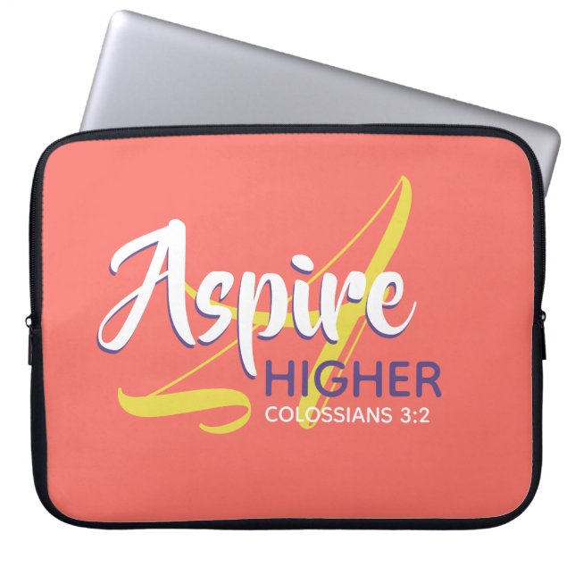 ASPIRE HOGER Inspirerend Christelijk koraal Laptop Sleeve (Voorkant)