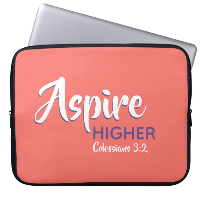 ASPIRE HOGER Inspirerend Christelijk koraal Laptop Sleeve (Voorkant)