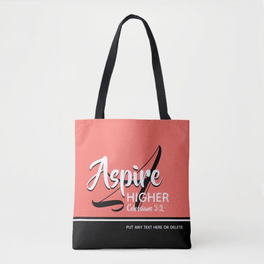 ASPIRE HOGER Inspirerend Christelijk KORAL Tote Bag (Voorkant)