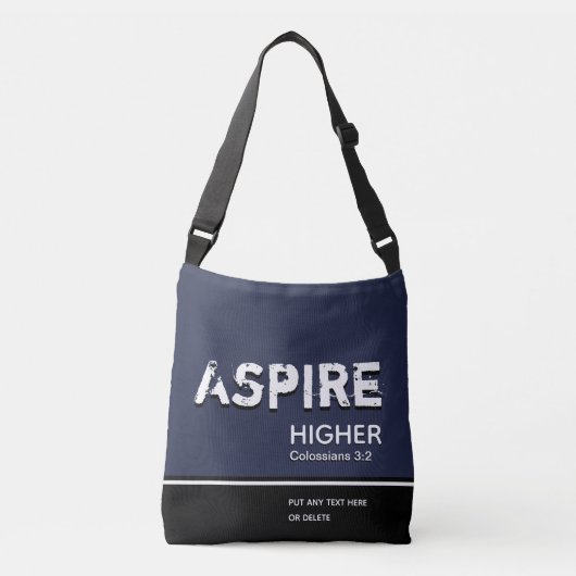 ASPIRE HOGER Inspirerend Christelijk NAVY Crossbody Tas (Voorkant)
