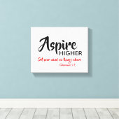 ASPIRE HOGER Inspirerend Christelijke Manuscript Canvas Afdruk (Insitu (Houten vloer))