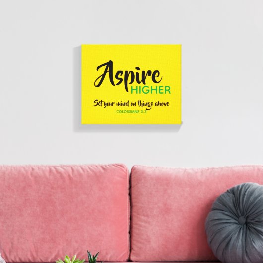 ASPIRE HOGER Inspirerend Christelijke Manuscript Canvas Afdruk (Insitu (Woonkamer))