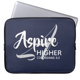 ASPIRE HOGER Inspirerend NAVY Christelijk Laptop Sleeve