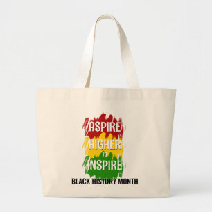 ASPIRE HOGER NAAR INSPIRE Black History Maand Grote Tote Bag