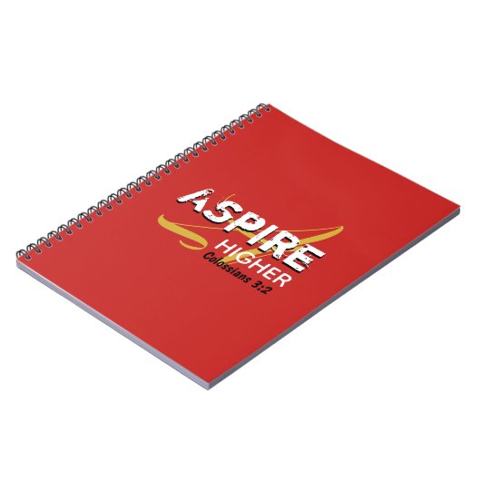 ASPIRE HOGER rood Inspirerend Christelijk Notitieboek (Linkerzijde)