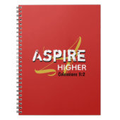 ASPIRE HOGER rood Inspirerend Christelijk Notitieboek (Voorkant)