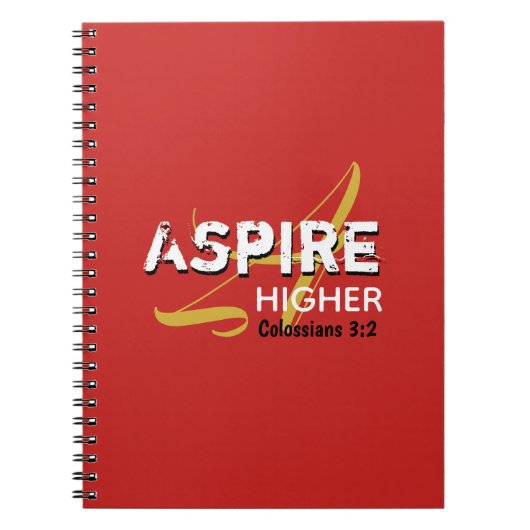 ASPIRE HOGER rood Inspirerend Christelijk Notitieboek (Voorkant)
