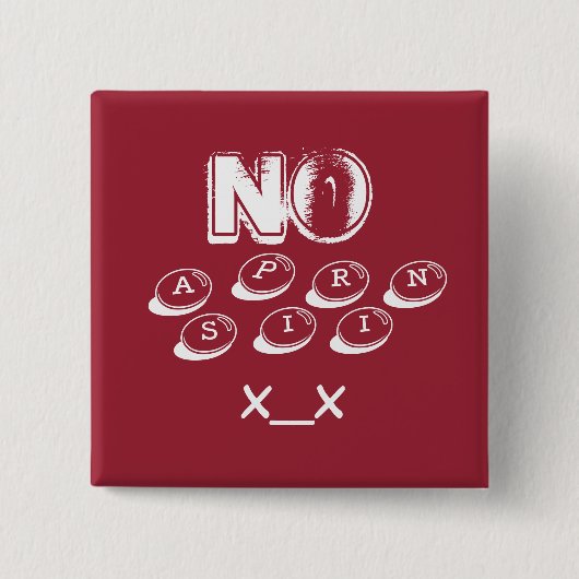 aspirinegevoeligheid/allergie vierkante button 5,1 cm (Voorkant)