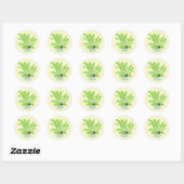Asplenium Bird's nest fern - op sinaasappel trekke Ronde Sticker (Vel)
