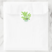 Asplenium Bird's nest fern - op wit tekenen. Ronde Sticker (Tas)