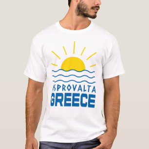 Asprovalta Griekenland Zonneschijn En Zee Wit Here T-shirt
