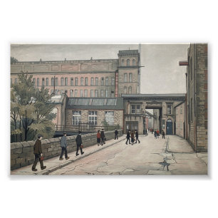 Asquith Bottom Mills Sowerby Bridge in Lowry-stijl Foto Afdruk
